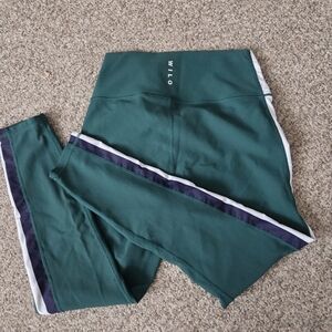 Wilo the Label ‎ Ribbed Leggings Forest Green Leggings Navy/White Stripe